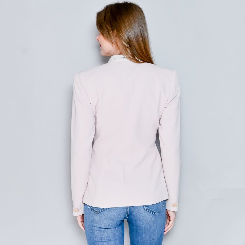 VINTAGE Alberto Makali Blush Pink Corset 3 Button Blazer Jacket 4 - Picture 3 of 7